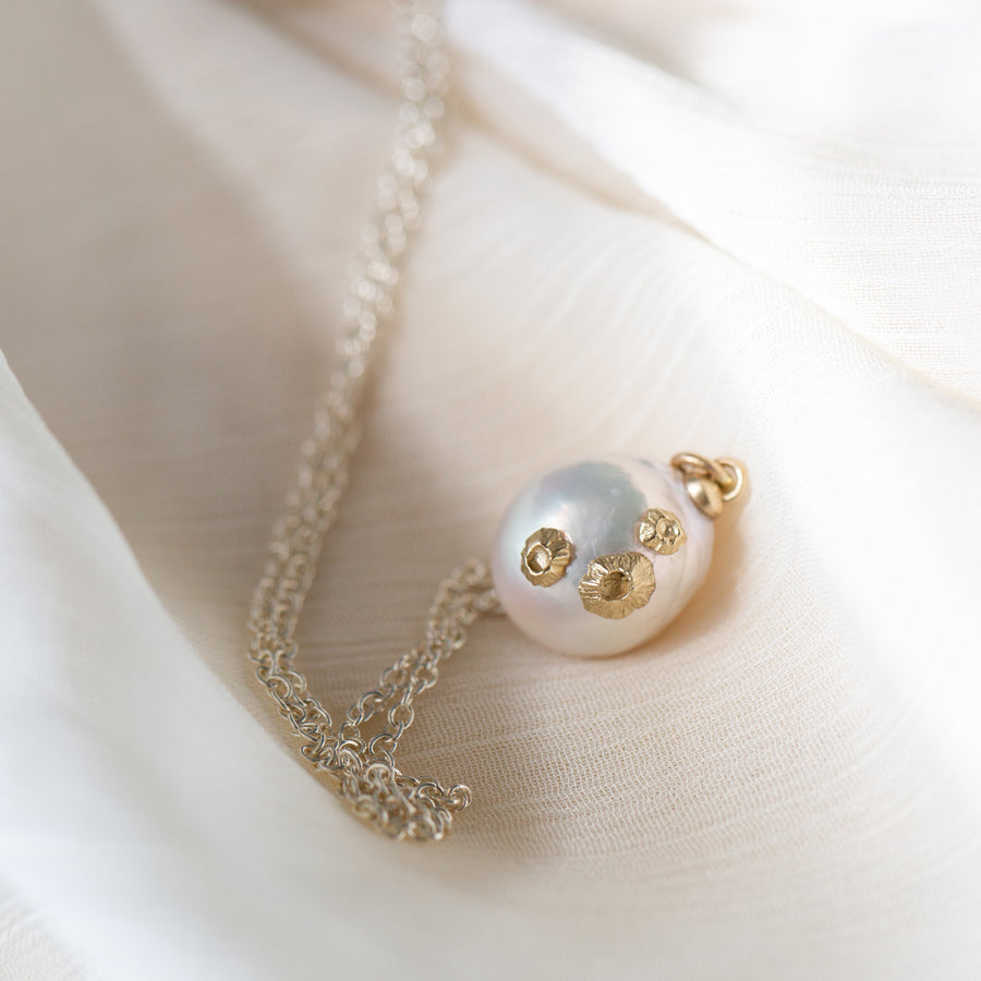 Baroque Pearl Ruthie B. Necklace with Barnacles