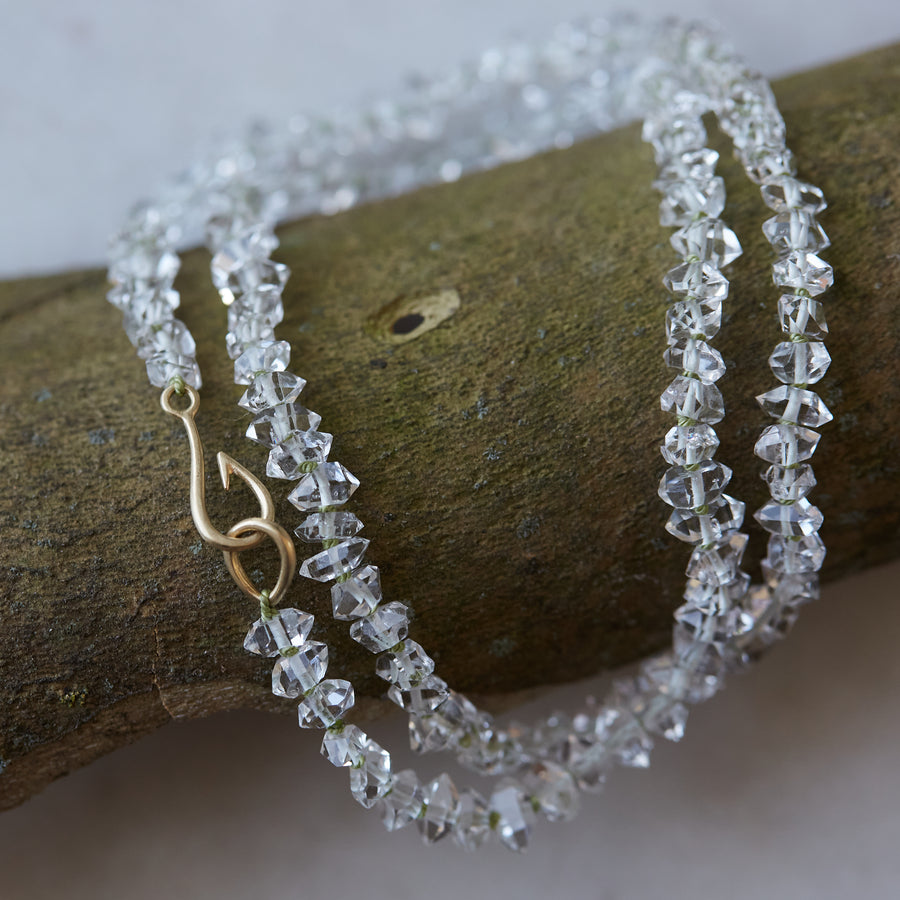 Herkimer Crystal Knotted Ruthie B. Necklace