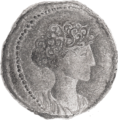drawing of ancient coin