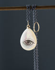 Mother of Pearl Lover's Eye Flare Scrimshaw Necklace