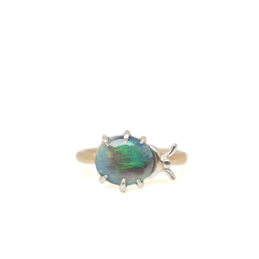 Lightning Ridge Opal Beetle Ring by Hannah Blount