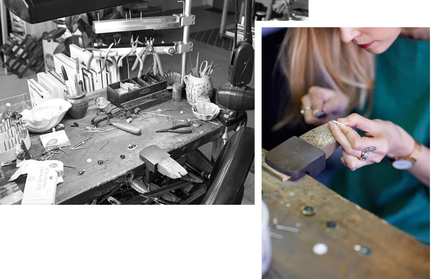 Hannah's Jewelry bench