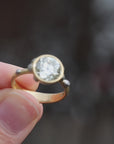Video of gold ring with a large diamond and barnacles 