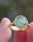 Video of large green stone ring 
