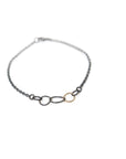 Oxidized silver bracelet with gold egg loop - Hannah Blount