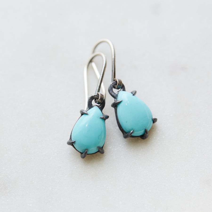 Turquoise vanity earrings - silver - Hannah Blount
