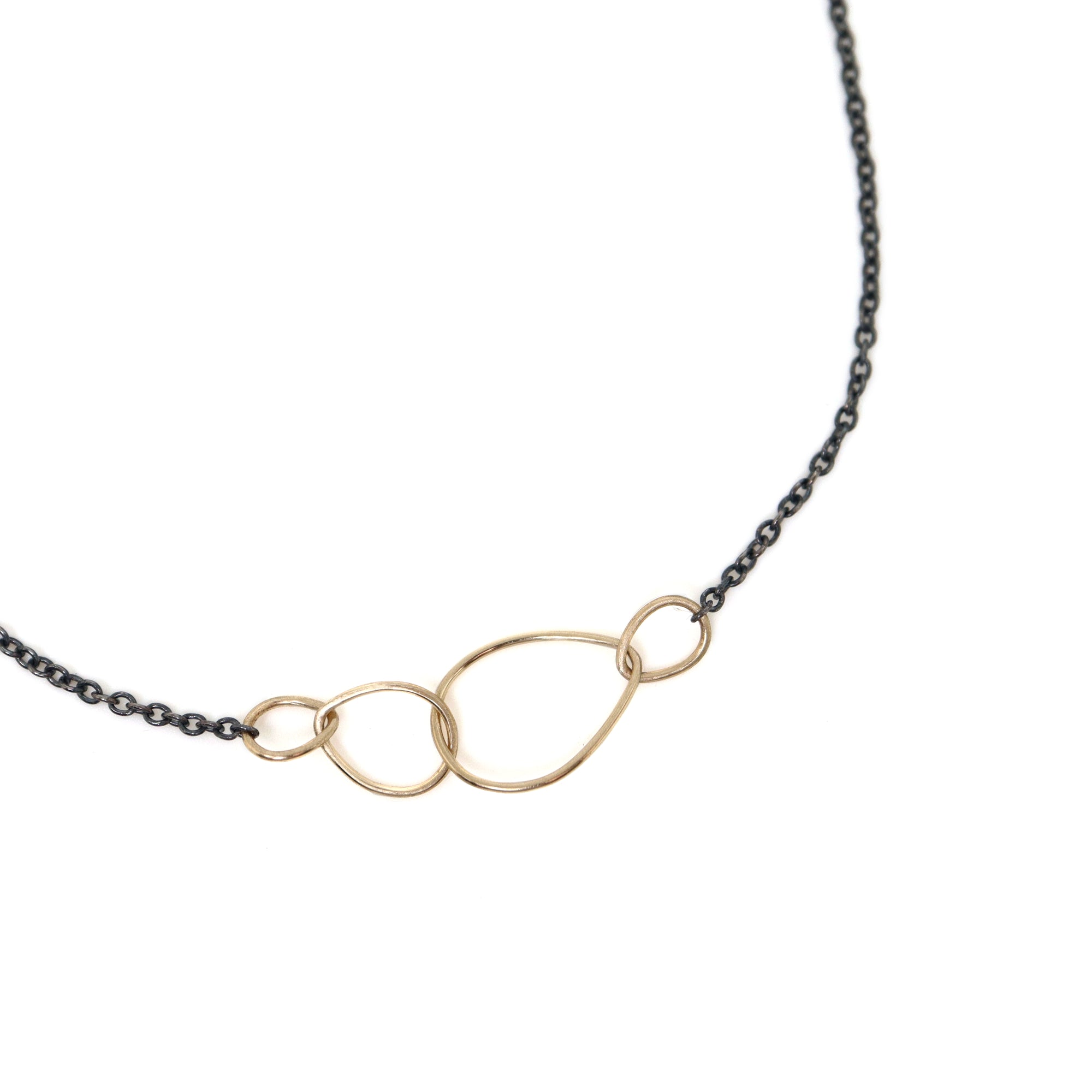 Silver and gold egg loop necklace - Hannah Blount