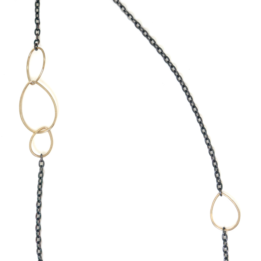 Silver and gold egg loop necklace - Hannah Blount