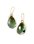 green lacewings tourmaline earrings with prongs by hannah blount jewelry
