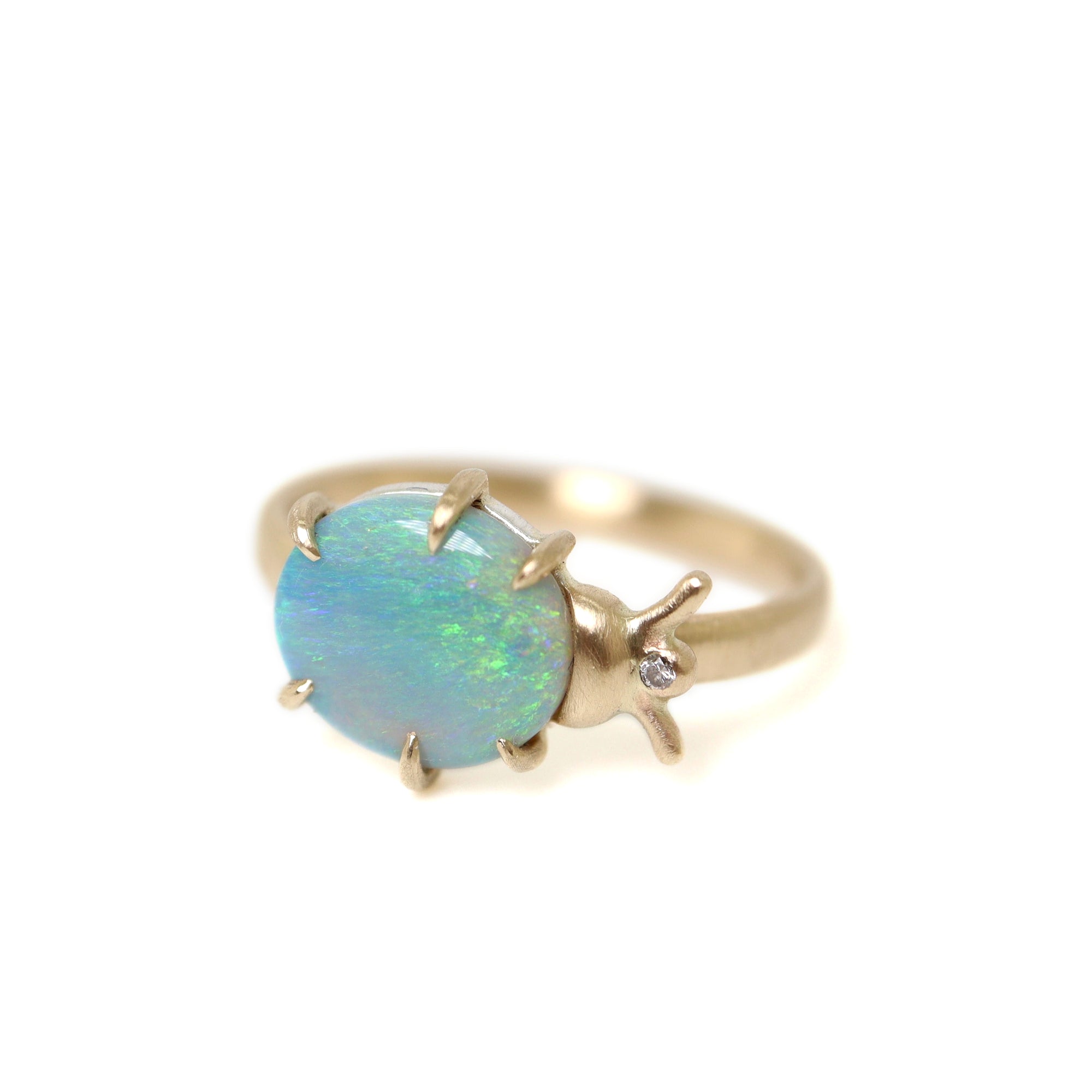 Lightning Ridge Opal Milkweed Beetle Vanity Ring by Hannah Blount Jewelry