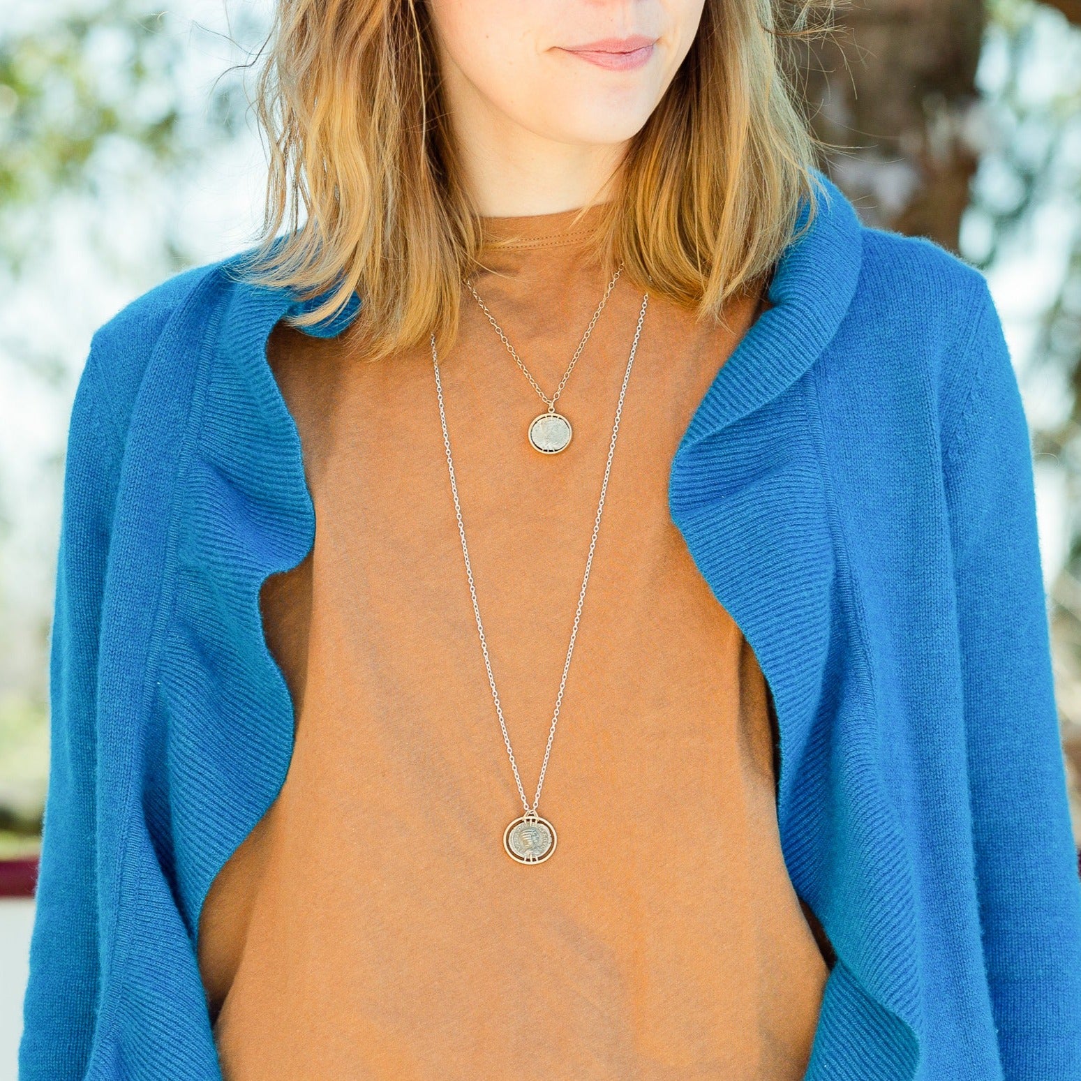 Ancient Empress Fulvia Plautilla + Goddess Venus Vanity Coin Necklace-Hannah Blount Jewelry