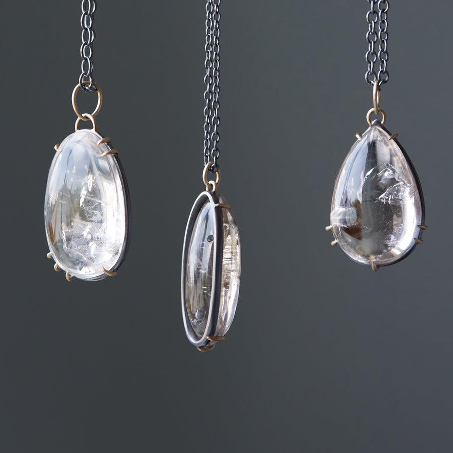 Crystalline Aura Enhydro Quartz Vanity Necklace-Hannah Blount Jewelry