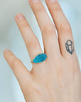 Dewdrop Drusy Chrysocolla Vanity RIng-Hannah Blount Jewelry