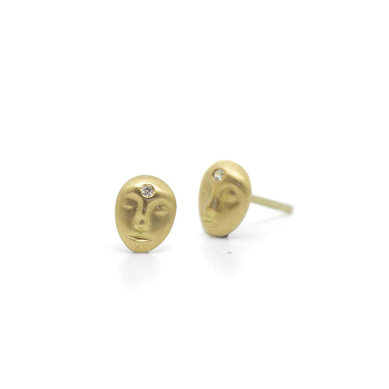 Grey Lady Cameo Studs-Hannah Blount Jewelry