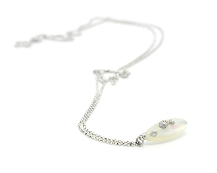 Mother of Pearl Necklace with Barnacles-Hannah Blount Jewelry