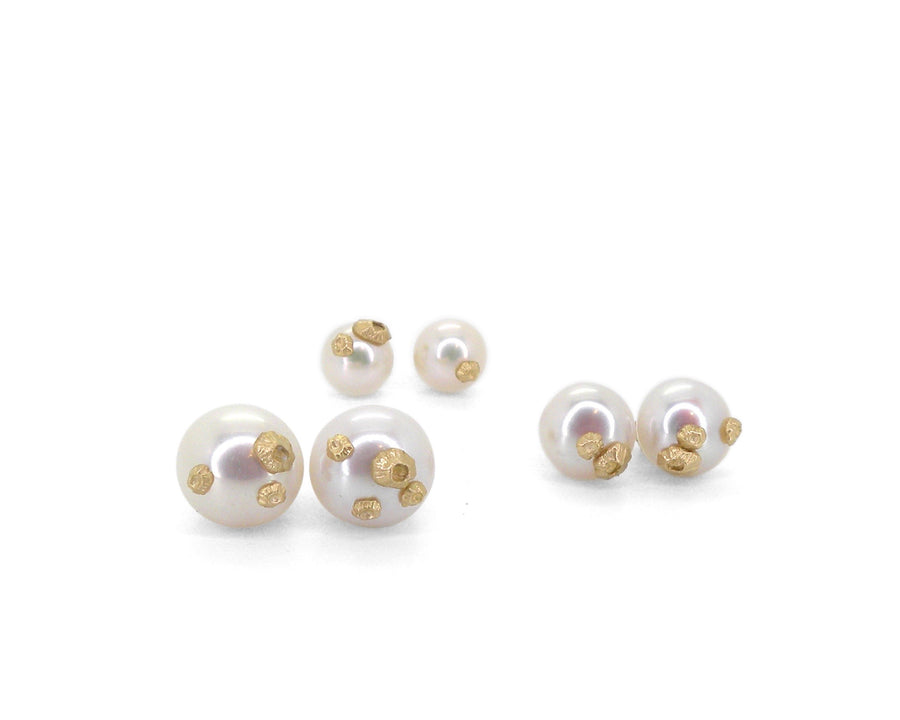 Pearl Studs with Barnacles-Hannah Blount Jewelry