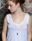 Speckled Diamond Jewel Beetle Wing Vanity Necklace-Hannah Blount Jewelry