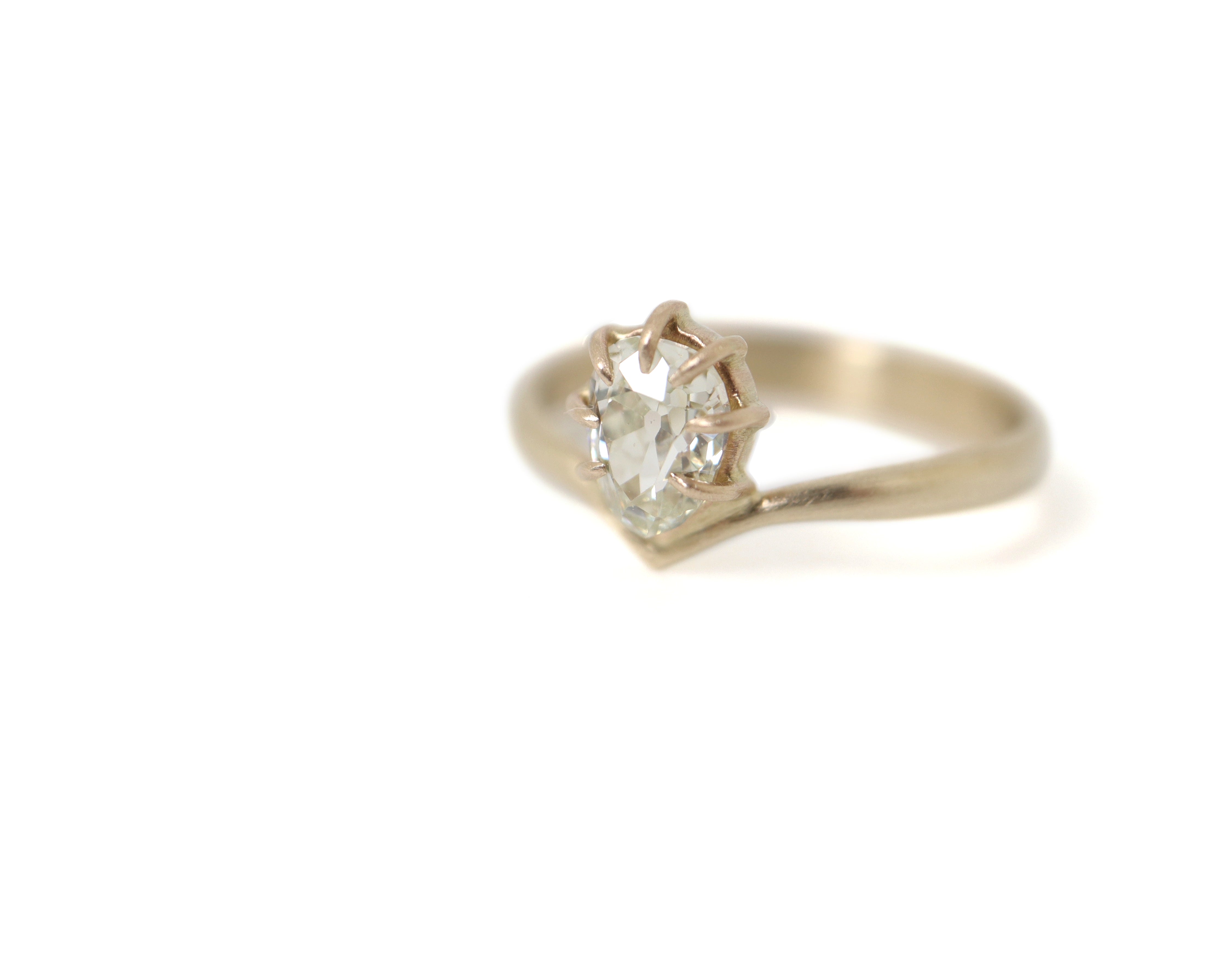 Antique Egg Diamond Vanity Ring-Hannah Blount Jewelry