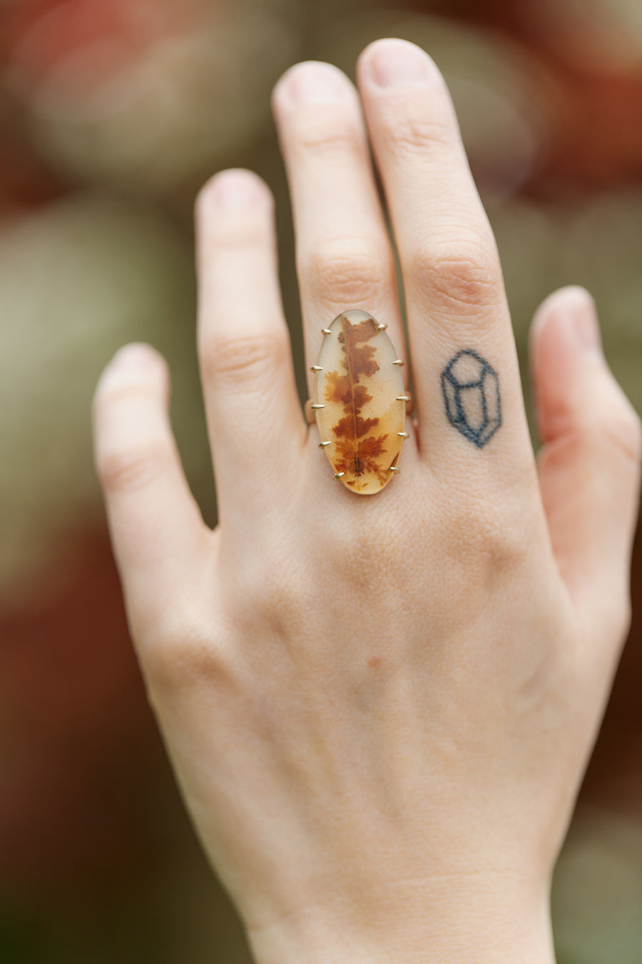 Seaside Super Bloom Dendritic Agate Vanity Ring-Hannah Blount Jewelry
