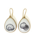 Variscite Moon Snail Scrimshaw Earrings-Hannah Blount Jewelry