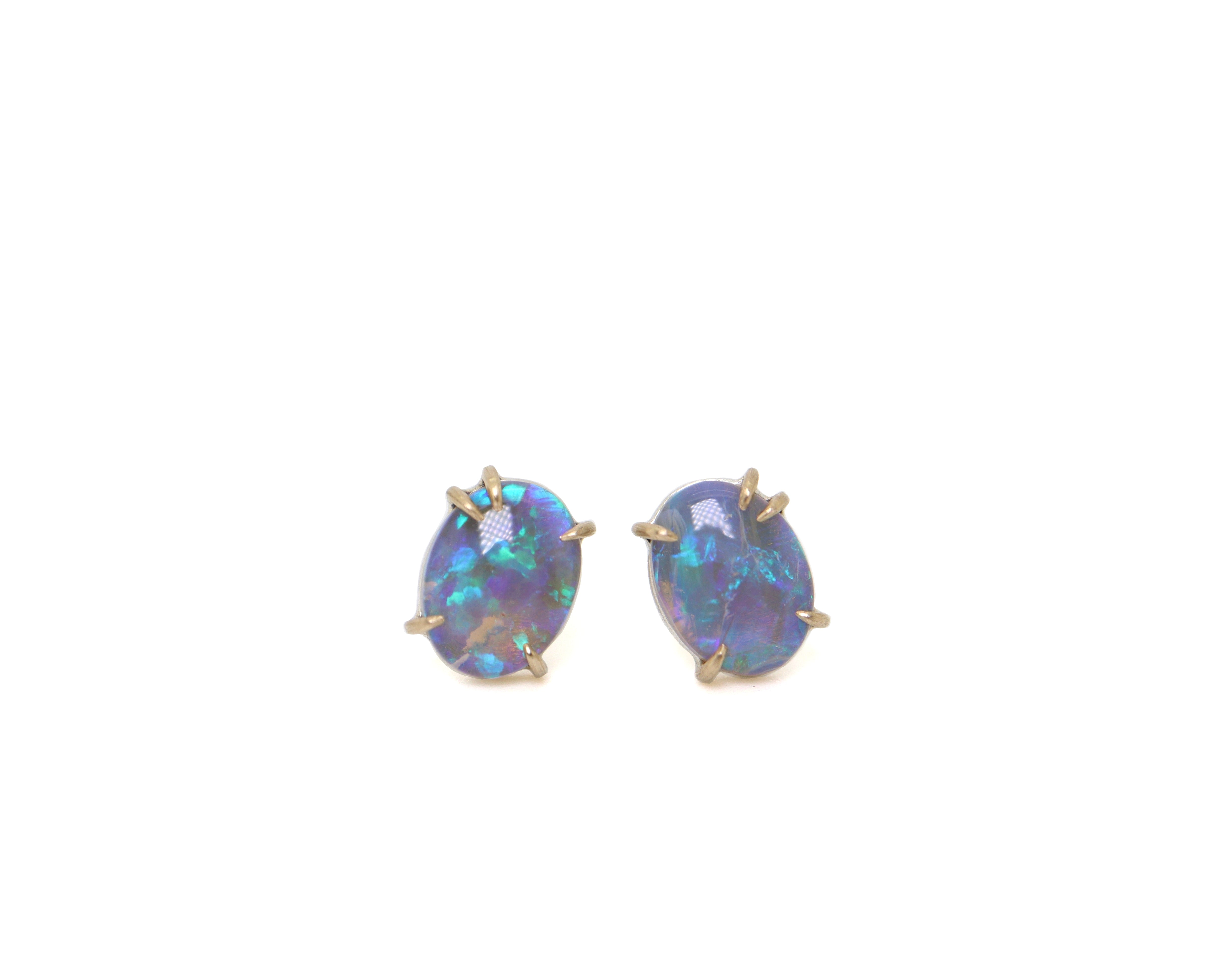 Daylight Moon Opal Vanity Studs-Hannah Blount Jewelry