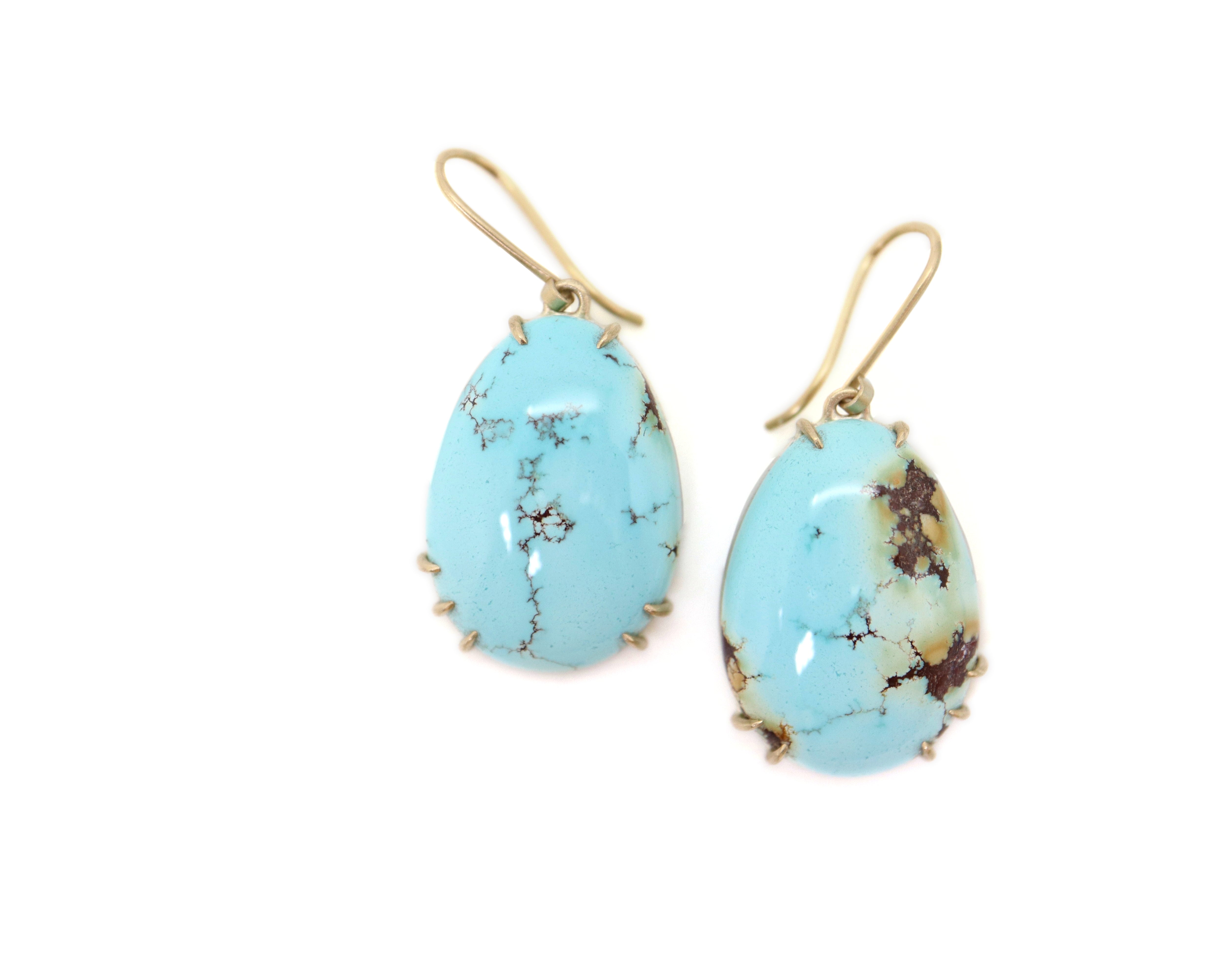 Endless Horizon Kazakhstan Turquoise Vanity Earrings-Hannah Blount Jewelry