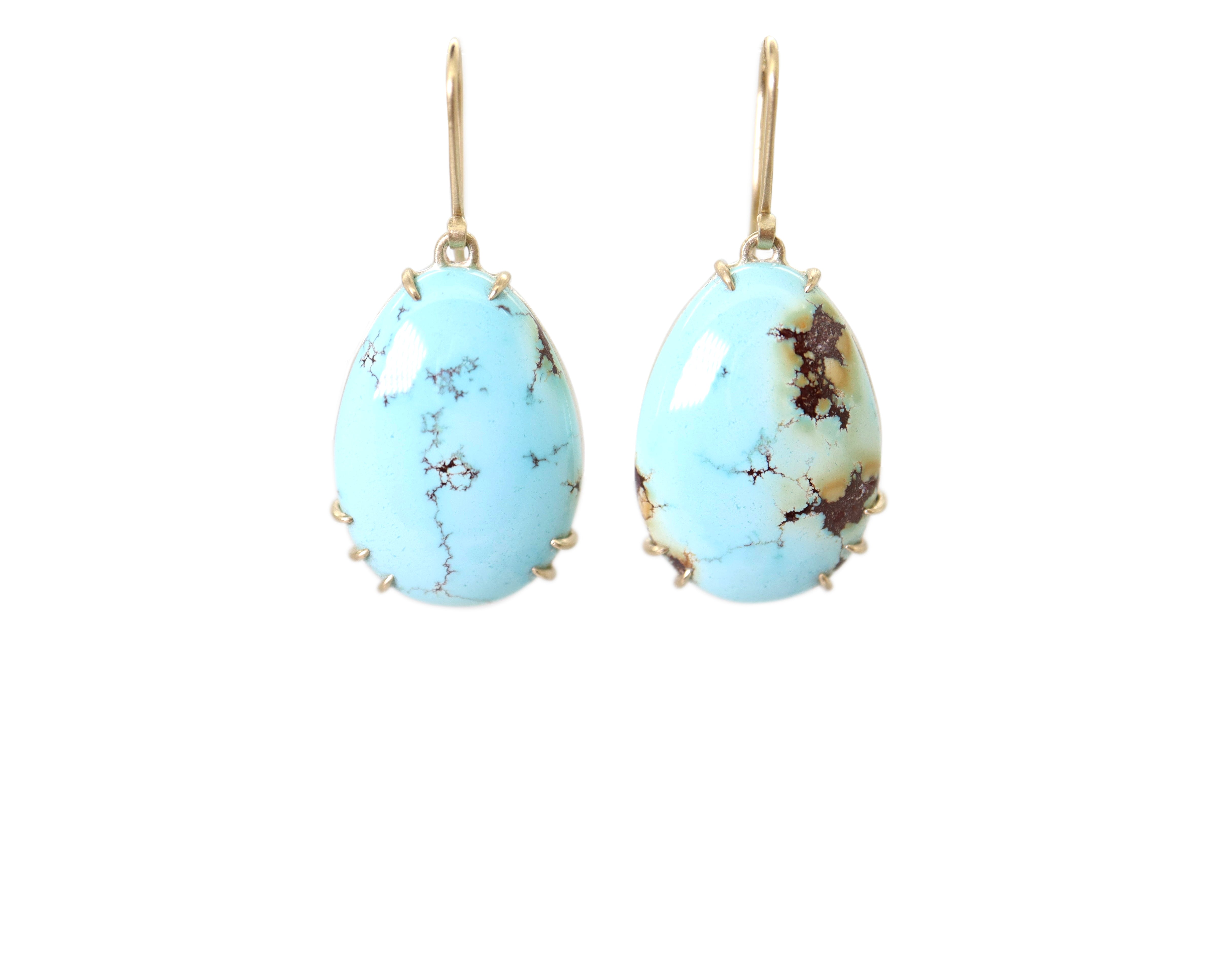 Endless Horizon Kazakhstan Turquoise Vanity Earrings-Hannah Blount Jewelry