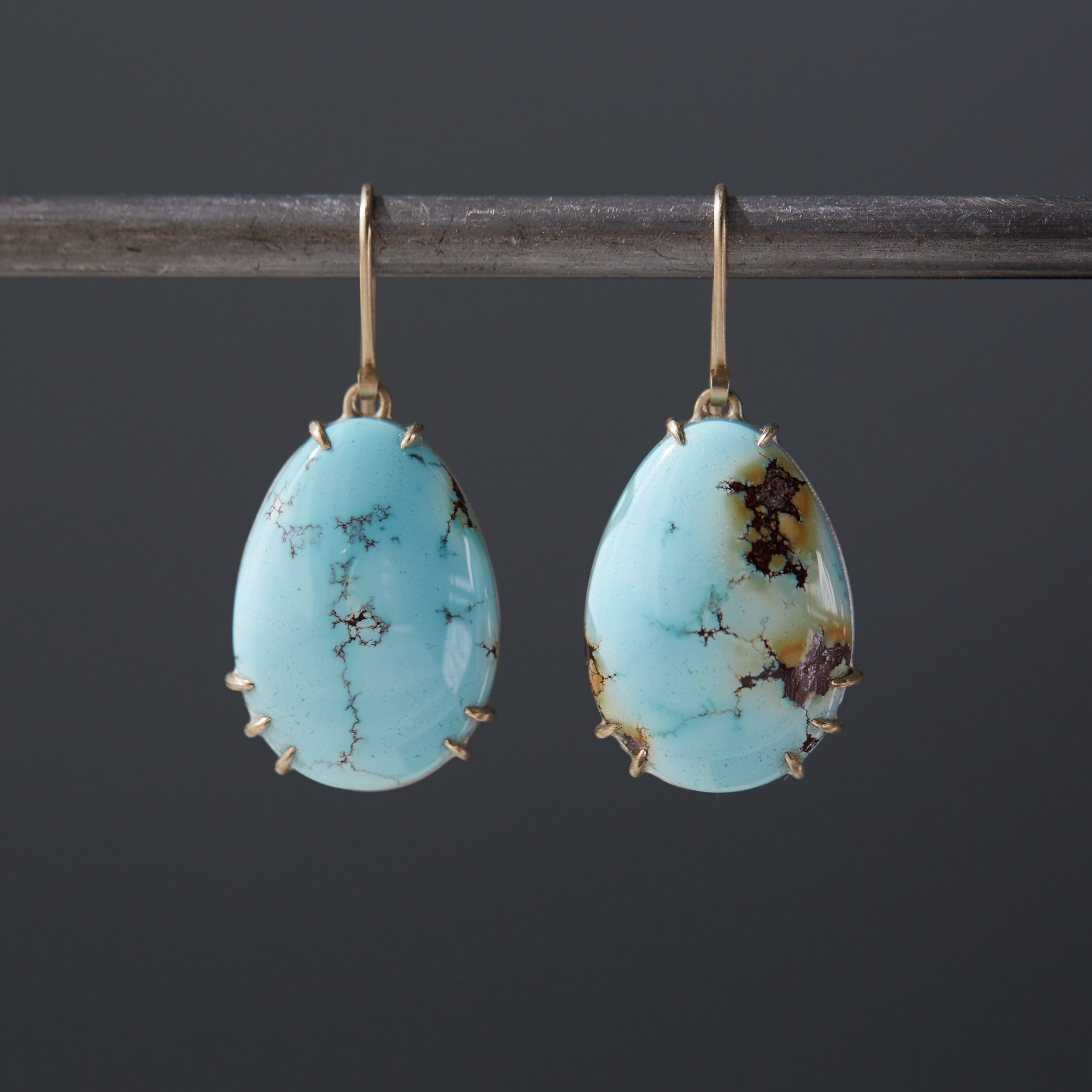 Endless Horizon Kazakhstan Turquoise Vanity Earrings-Hannah Blount Jewelry