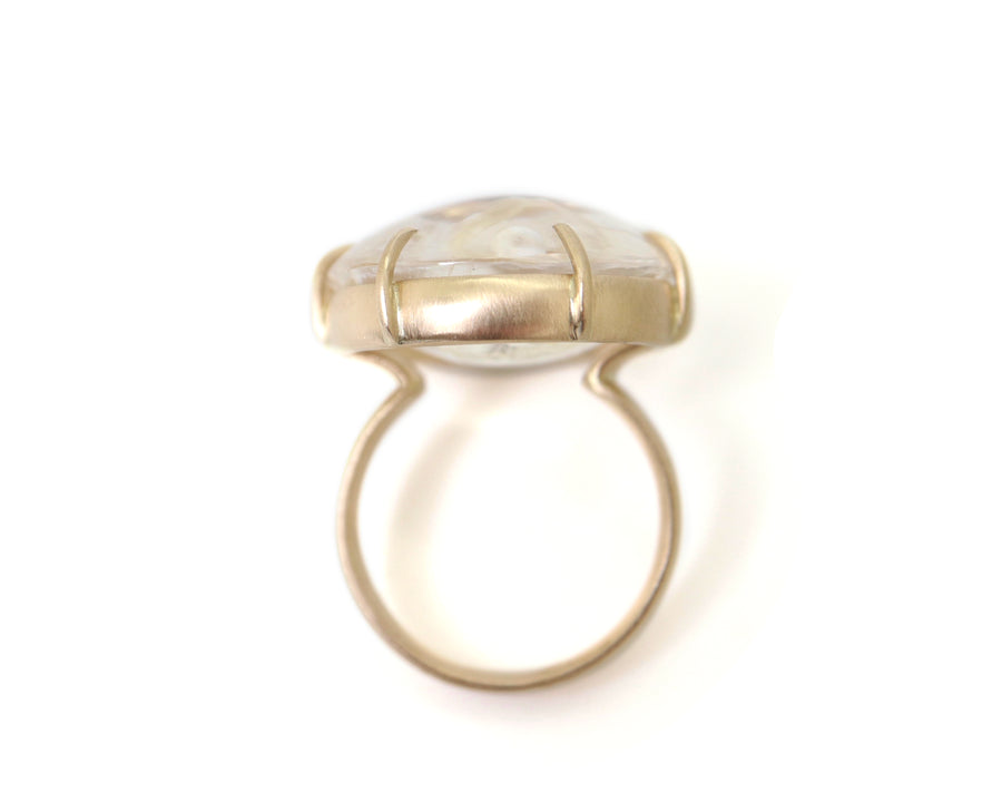 Abyssal Eclipse Enhydro Quartz Vanity Ring-Hannah Blount Jewelry