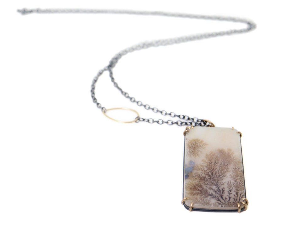 Kelp Forest Dendritic Agate Vanity Necklace-Hannah Blount Jewelry