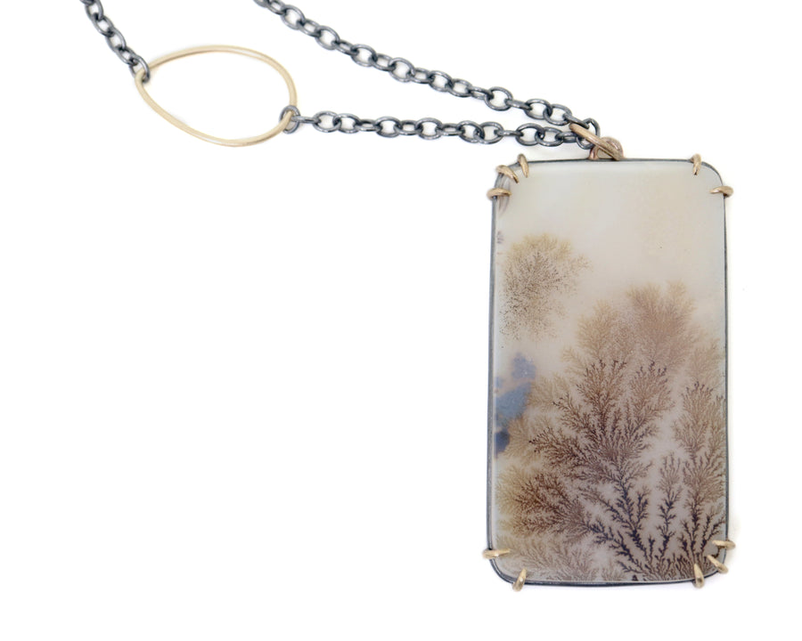 Kelp Forest Dendritic Agate Vanity Necklace-Hannah Blount Jewelry