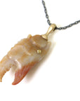 Karkinos Carved Chalcedony Cameo Necklace with Barnacles-Hannah Blount Jewelry
