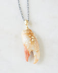 Karkinos Carved Chalcedony Cameo Necklace with Barnacles-Hannah Blount Jewelry