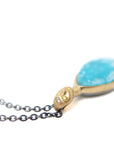 Juturna Drusy and Diamond Chrysocolla Cameo Necklace-Hannah Blount Jewelry