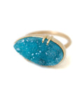 Dewdrop Drusy Chrysocolla Vanity RIng-Hannah Blount Jewelry