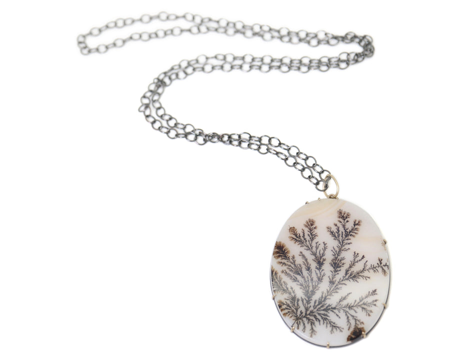 Sea Garden Dendritic Agate Vanity Necklace-Hannah Blount Jewelry