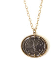 Ancient Empress Julia Domna + Felicitas Coin Vanity Necklace with Diamonds-Hannah Blount Jewelry