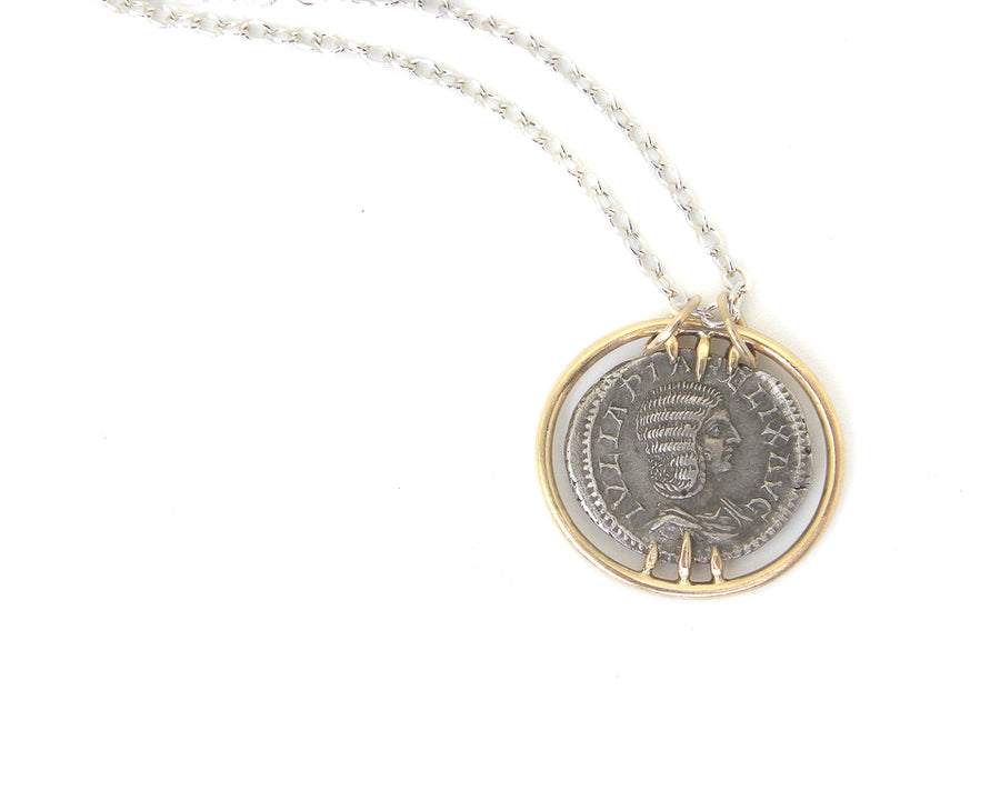 Ancient Empress Fulvia Plautilla + Goddess Venus Vanity Coin Necklace-Hannah Blount Jewelry