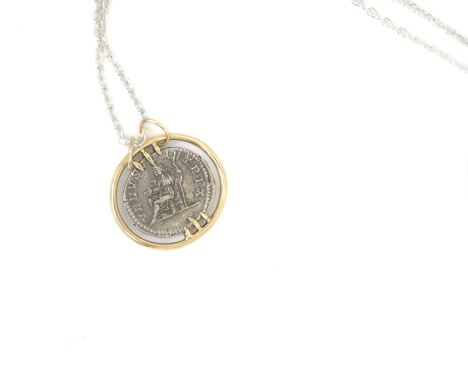 Ancient Empress Fulvia Plautilla + Goddess Venus Vanity Coin Necklace-Hannah Blount Jewelry
