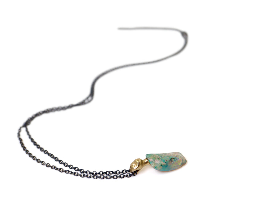 Aureole Raw Opal Cameo Necklace-Hannah Blount Jewelry