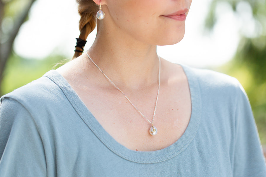 Baroque Pearl Ruthie B. Necklace with Barnacles-Hannah Blount Jewelry