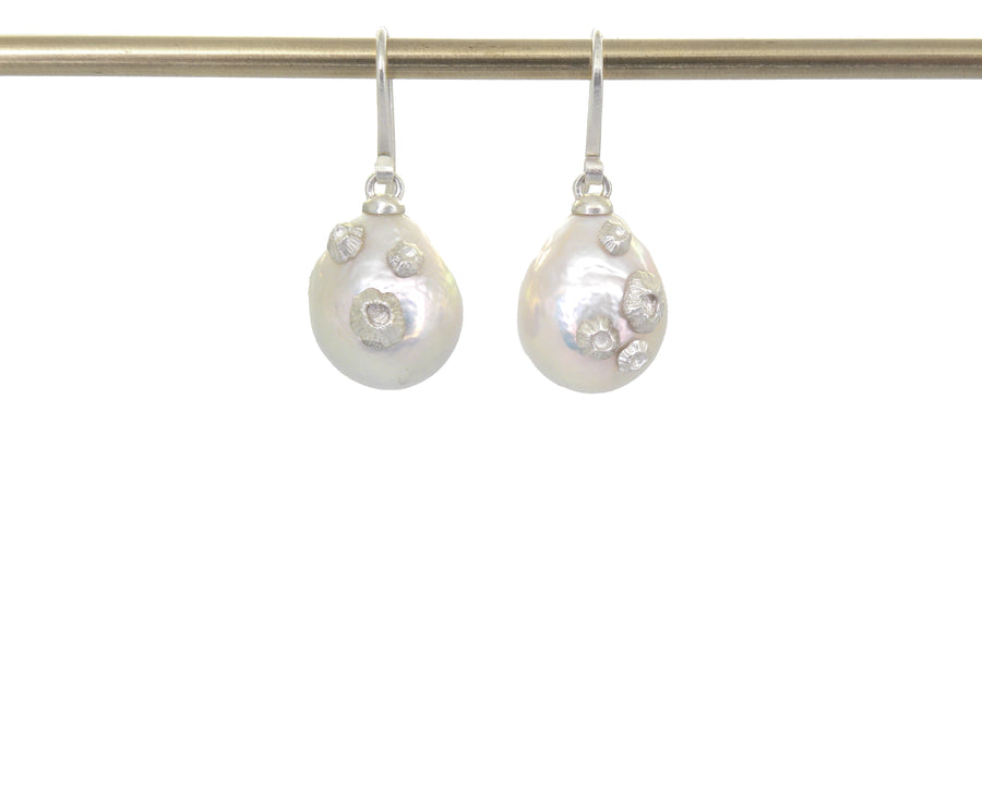 Baroque Pearl Ruthie B. Earrings with Barnacles-Hannah Blount Jewelry
