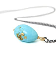 Grand Turquoise Cameo Necklace with Barnacles-Hannah Blount Jewelry