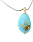 Grand Turquoise Cameo Necklace with Barnacles-Hannah Blount Jewelry