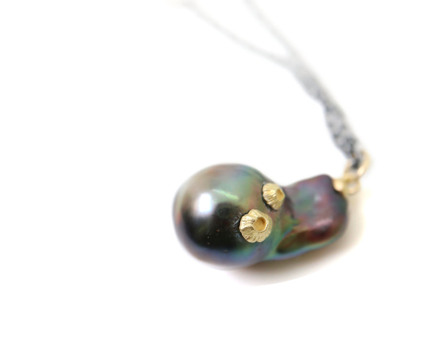 Shooting Star Tahitian Pearl Ruthie B. Necklace with Barnacles-Hannah Blount Jewelry