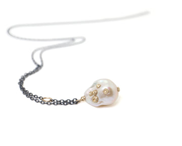 Grand Baroque Pearl Ruthie B. Necklace with Barnacles-Hannah Blount Jewelry