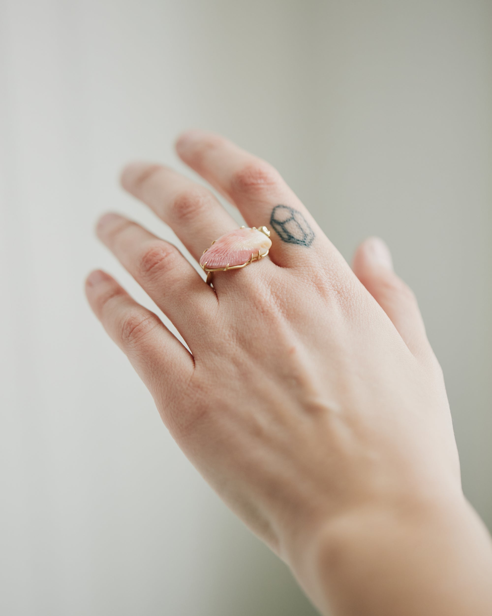 Phoenix Shell Cameo Ring-Hannah Blount Jewelry
