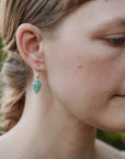 Large Aloe Aventurine Figurehead Cameo Earrings-Hannah Blount Jewelry