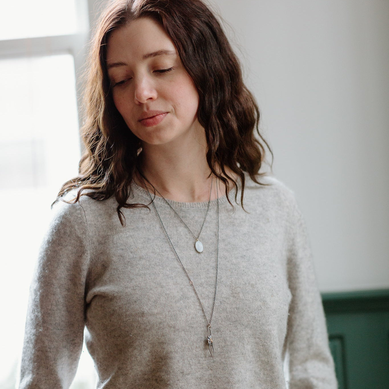 Medium Skate Egg Case Ruthie B. Necklace with Barnacles-Hannah Blount Jewelry