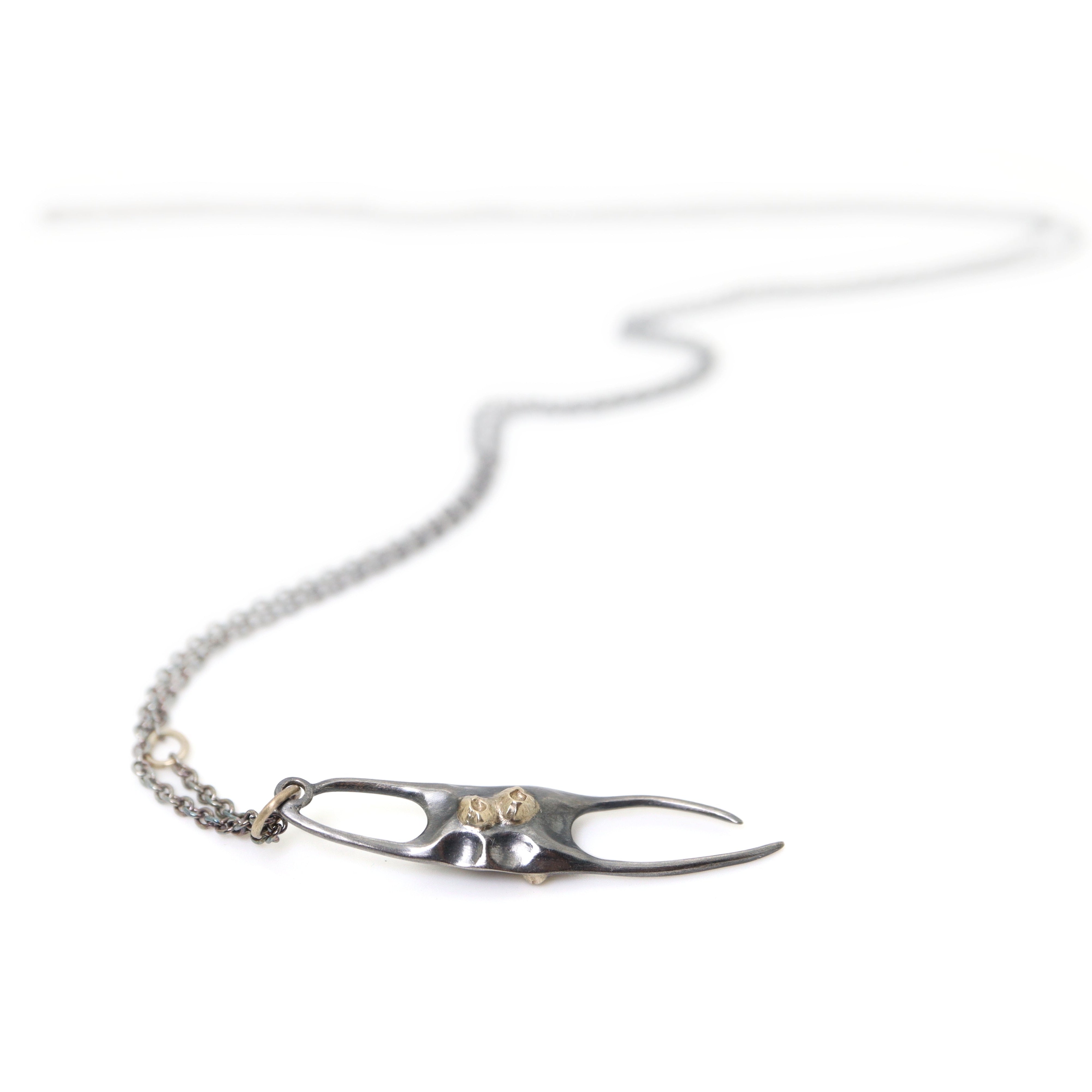 Medium Skate Egg Case Ruthie B. Necklace with Barnacles-Hannah Blount Jewelry